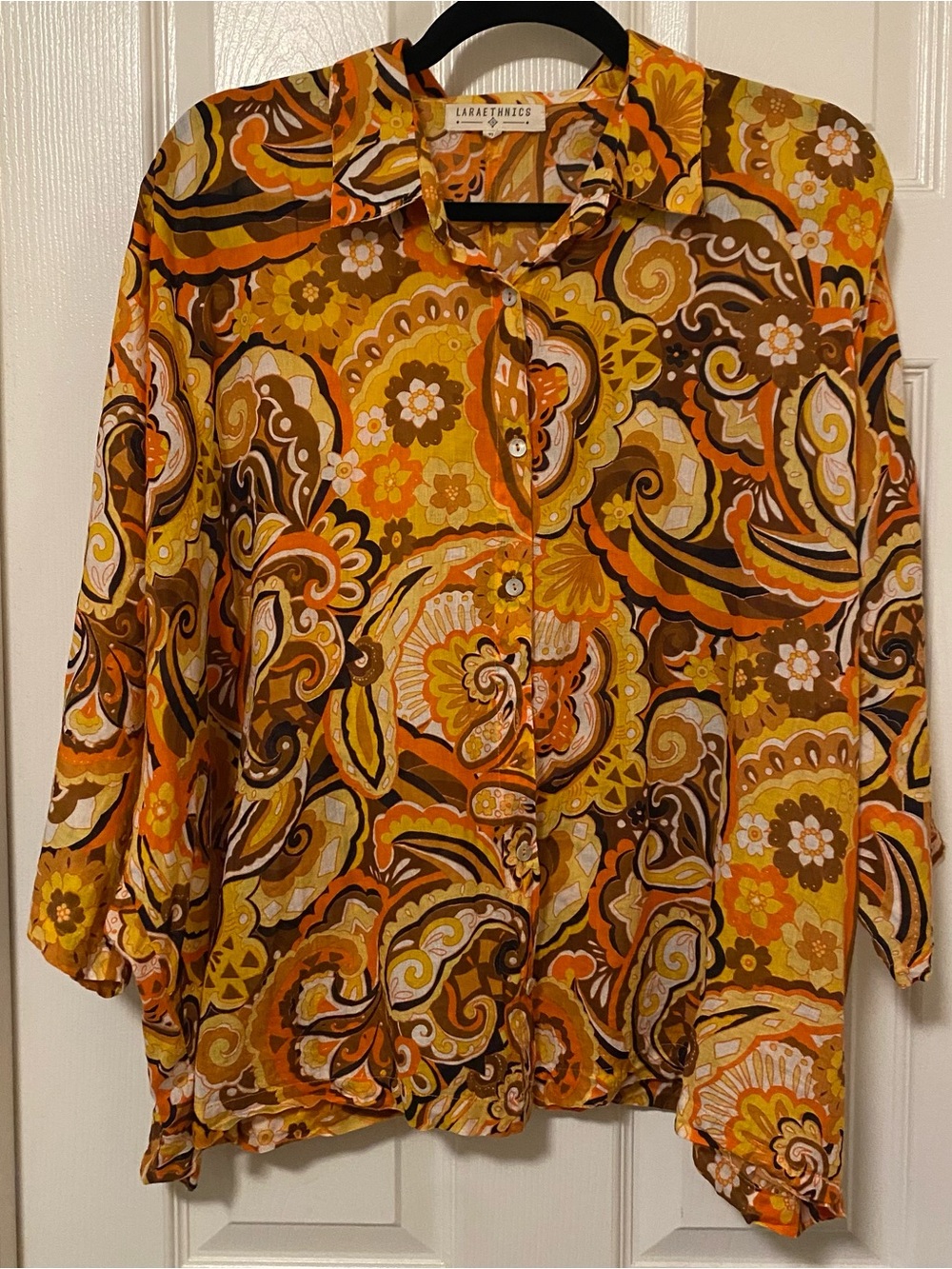 Retro Cotton Paisley Button